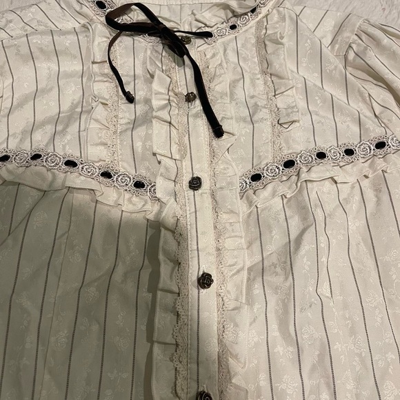 BEAUTIFUL axes femme Victorian style long sleeve blouse - Picture 2 of 4